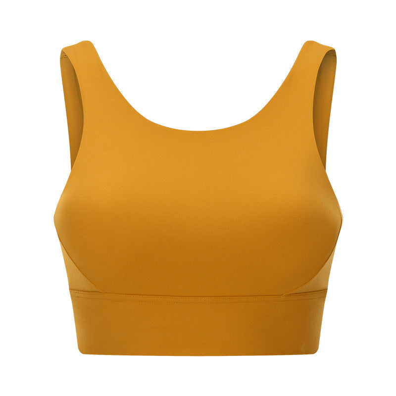 Sports Bra Running Shockproof Sports Beauty Back Bra Yellow - D&A