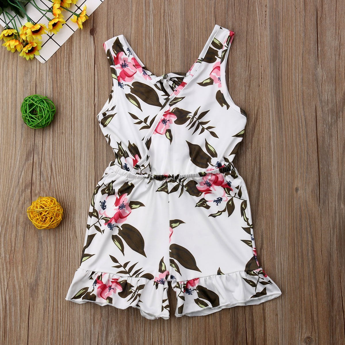 Summer Girls baby girl Floral Outfits Clothes White - D&A