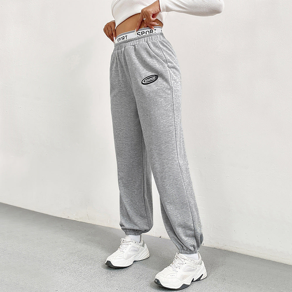 Women's Gray Sweatpants Loose Wide Leg Pants - D&A