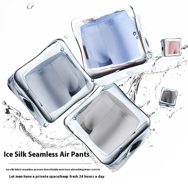 Ice Silk Seamless Men's Underwear Soft Breathable Comfortable Summer Boxer Shorts - D&A