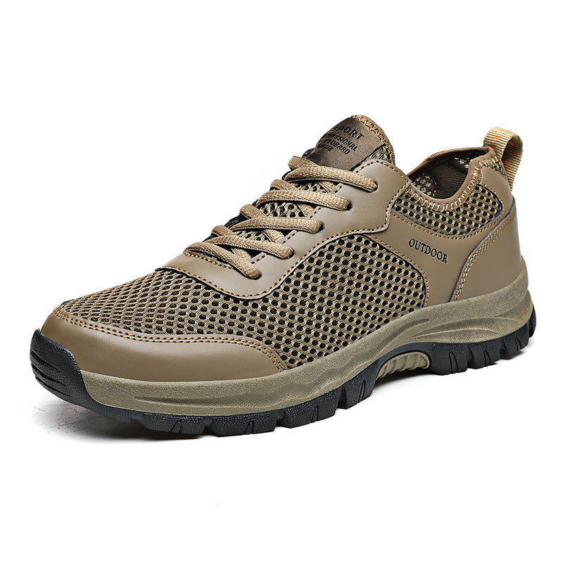 New Cross-border Mesh Extra Large Size 39-48 Men's Shoes Brown - D&A
