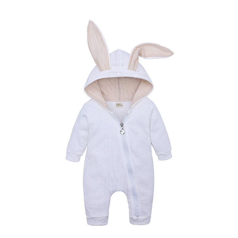 Rabbit Ears Baby Romper White - D&A