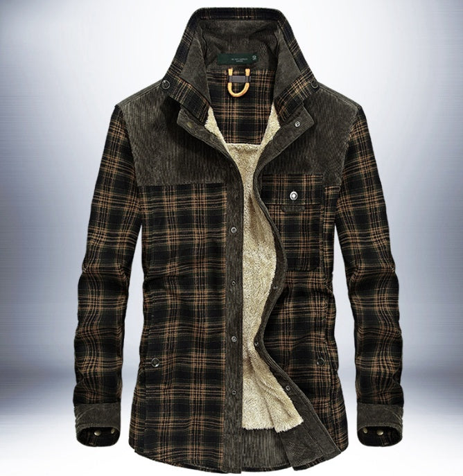 Winter Jacket Men Thicken Warm Fleece Jackets Coats Pure Cotton Plaid Jacket Military Clothes Light Military - D&A