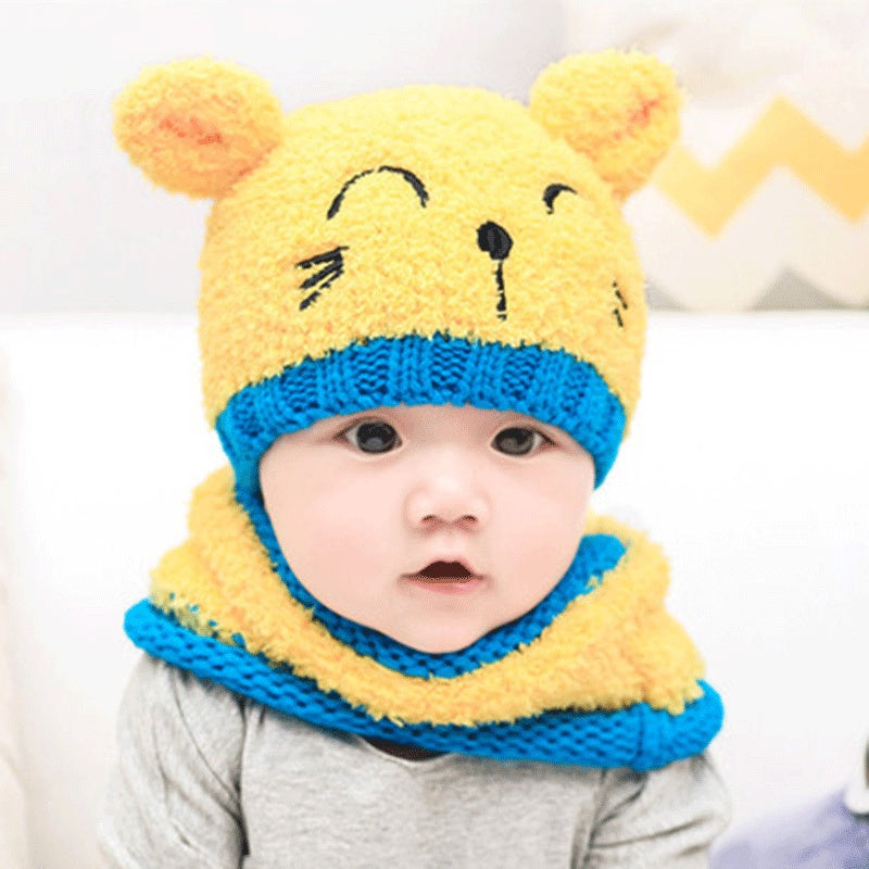 Wool scarf baby hat - D&A