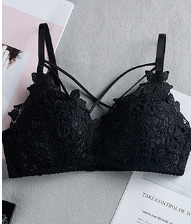 Lace gathered bra Black - D&A