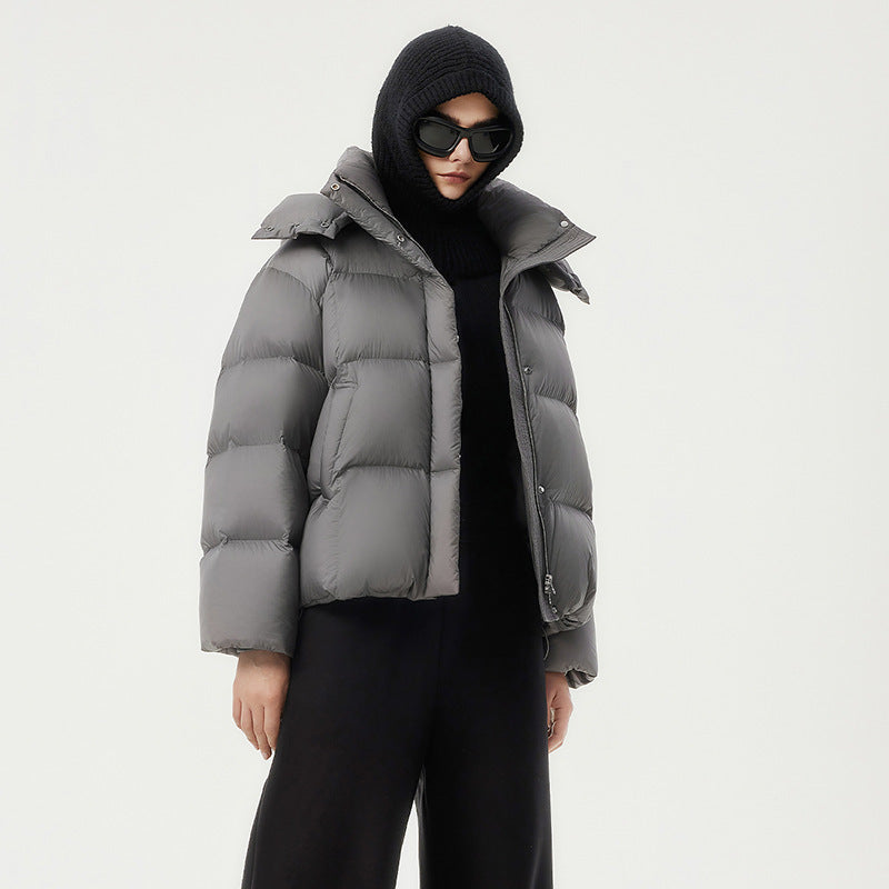 Women's Fashion Puff Warm Thick Coat Cloud Twilight Gray - D&A