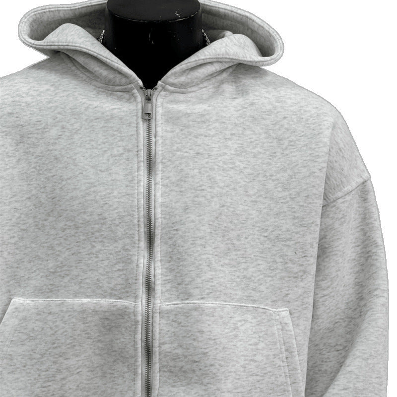 Back Schoolbag Design Men's Coat Flower Gray - D&A