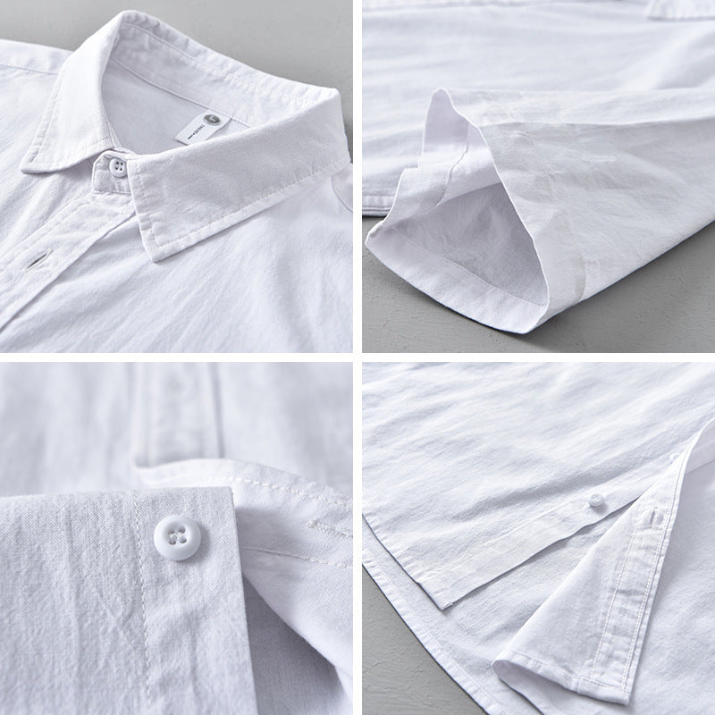 Summer Menswear Casual Short-sleeved Cotton Shirt - D&A