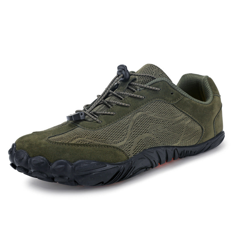 Outdoor FiveFingers Mountaineering Breathable Hiking Boots Men 6805 Army Green - D&A