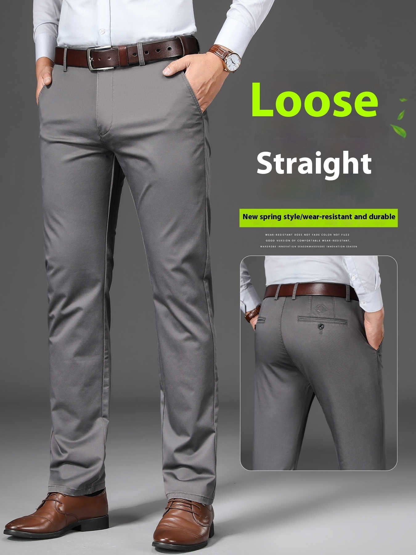 Business Non-ironing Stretch Men's Thin Straight Casual Pants - D&A