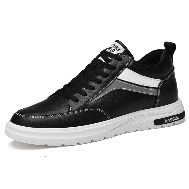 Heighten Casual Shoes Sneaker Men Black Flat Bottom - D&A