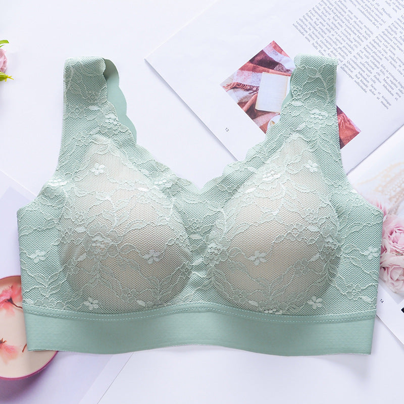 Lace Traceless Underwear Sports Vest For Women Green - D&A