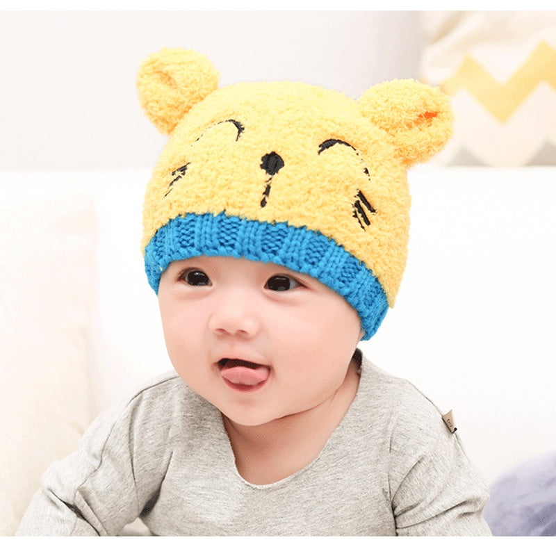 Wool scarf baby hat Pale yellow - D&A