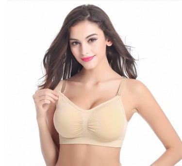 Pregnant women Nursing Bra Without rimsbuckle Smooth One-piece Cotton Large size Nursing Bra Underwear Bra Color - D&A