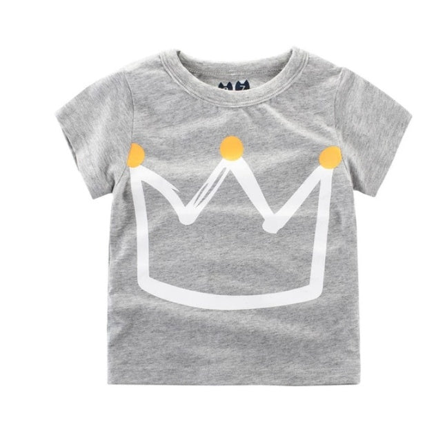 Children's Wear Summer New Korean Children's Boys Cotton T-shirt Men's Treasure In Children's Short Sleeves 3style - D&A