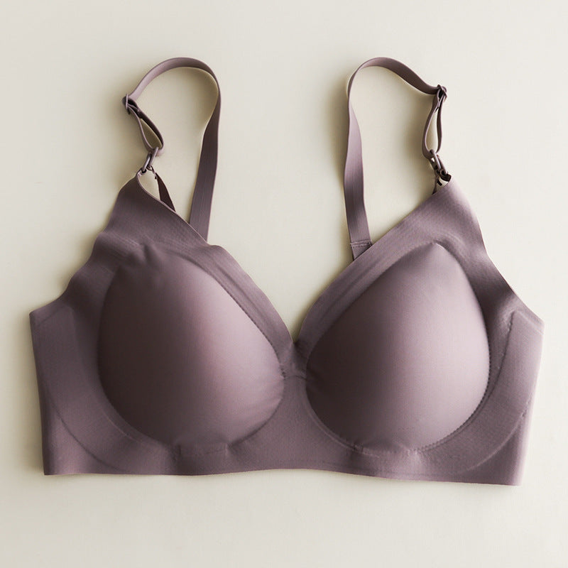 Plus Size Front Buckle Bra Nursing Bra Nursing Underwear Purple - D&A