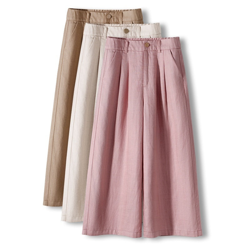 Thin Casual Straight-leg Cotton And Linen Wide-leg Pants - D&A