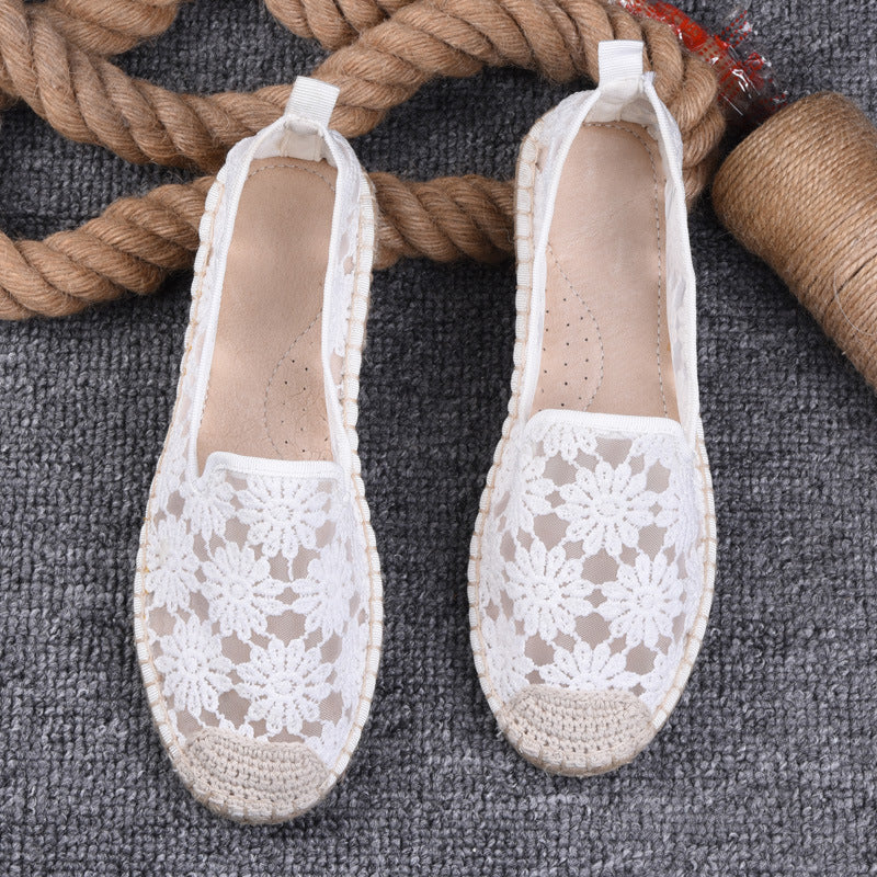 Thin Pumps Linen Fisherman Shoes For Women - D&A
