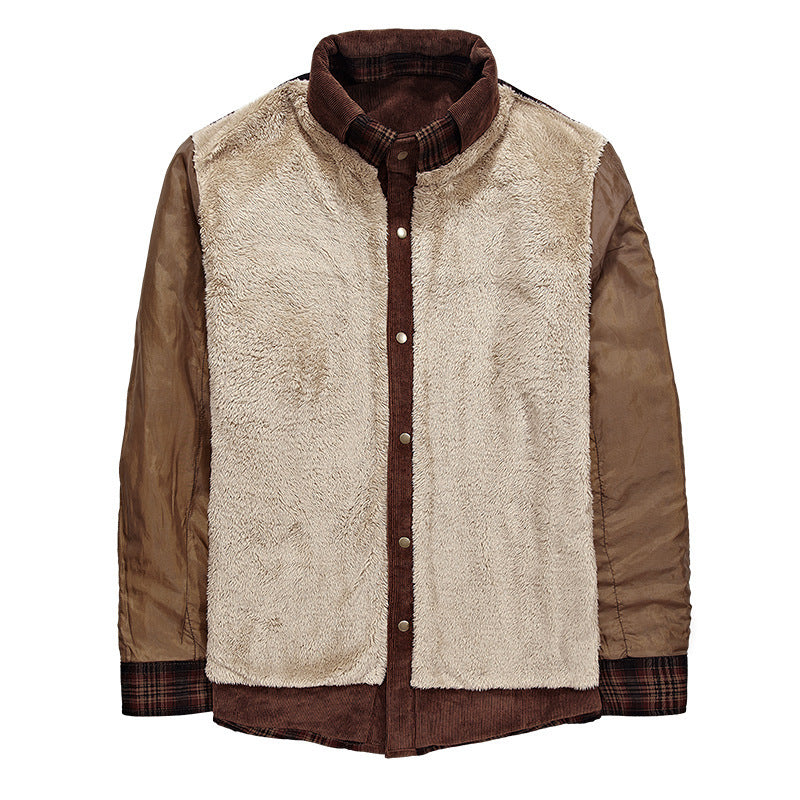 Winter Jacket Men Thicken Warm Fleece Jackets Coats Pure Cotton Plaid Jacket Military Clothes - D&A