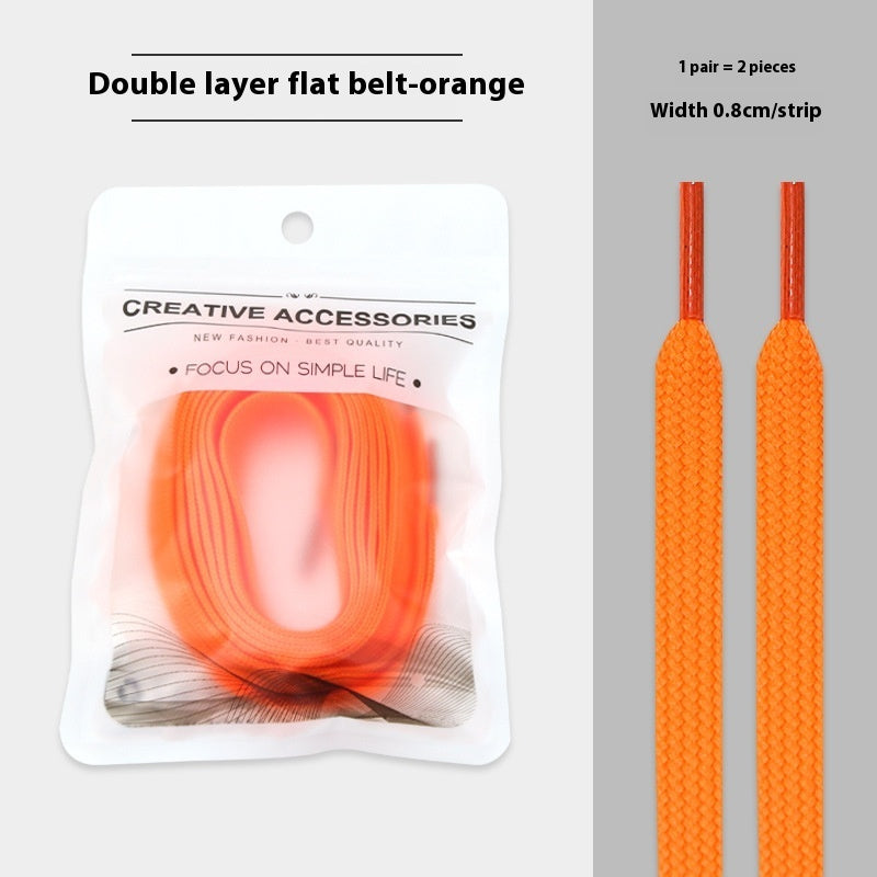 White Shoes Colorful Bandlet Shoelaces Orange - D&A
