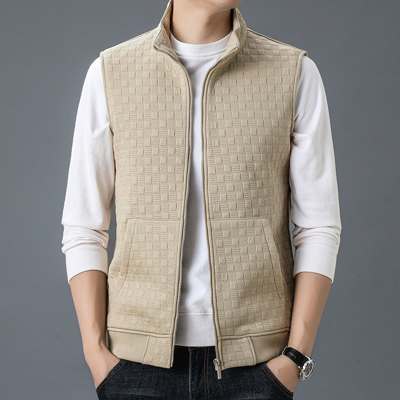 Casual Sleeveless Top Waistcoat Bottoming Vest Khaki - D&A