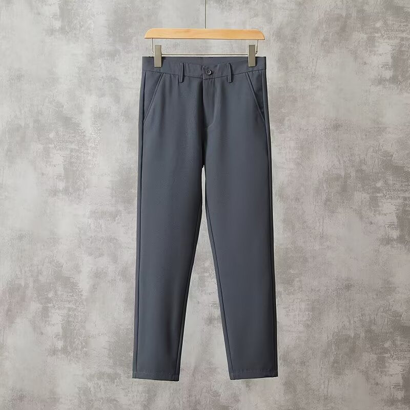 Comfort And Casual Men's Slim-fit Straight Trousers Dark Gray - D&A