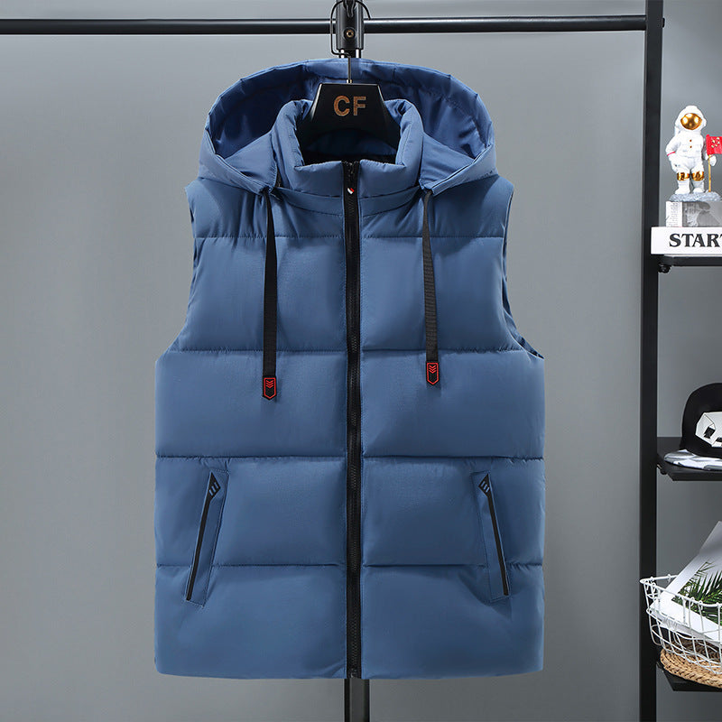 Warm Thickened Solid Color Vest For Men - D&A