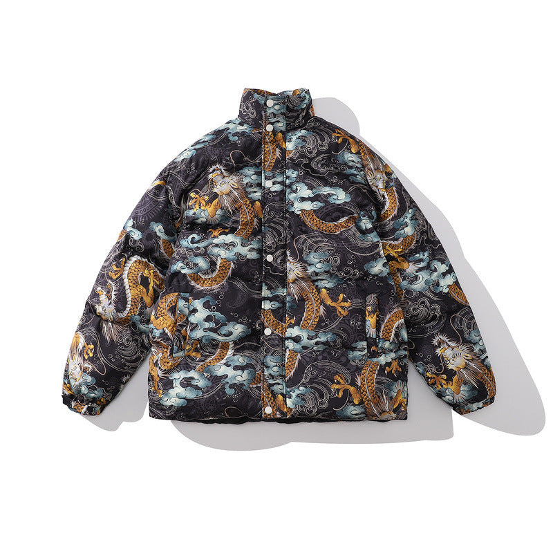 Color-blocking Thick Bread Clothes Loose Cotton-padded Jackets For Men And Women G - D&A