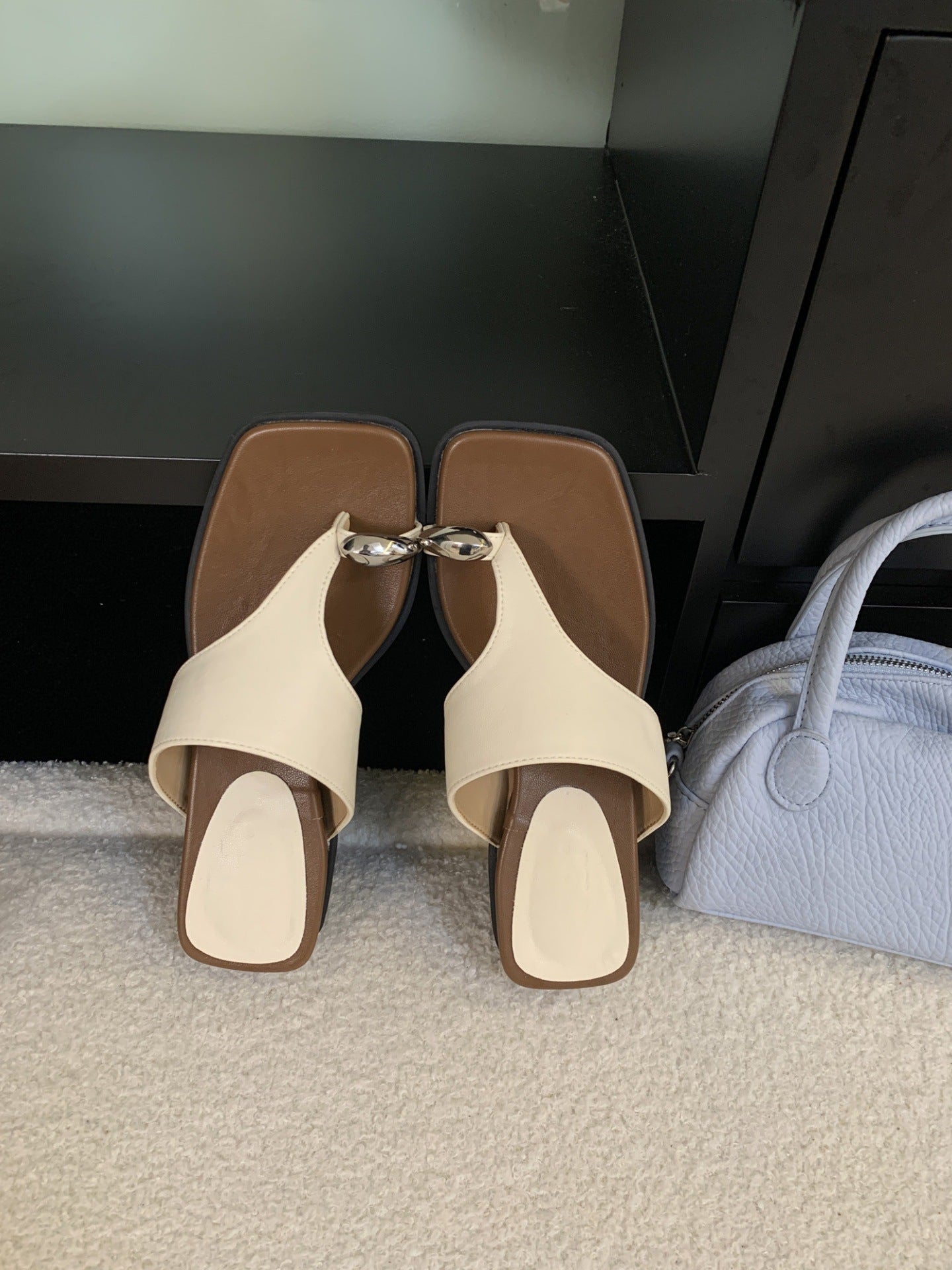 Wedge Flip-Flops Summer Outdoor Seaside Beach Slippers Roman Shoes Apricot - D&A