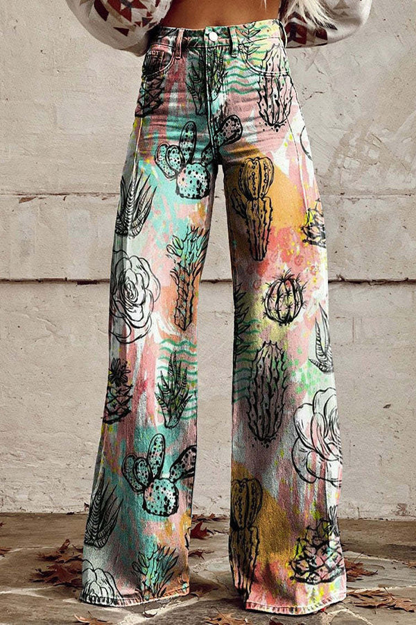 Hot Selling Plus Size Women's Casual Pants Thin Imitation Jeans B - D&A