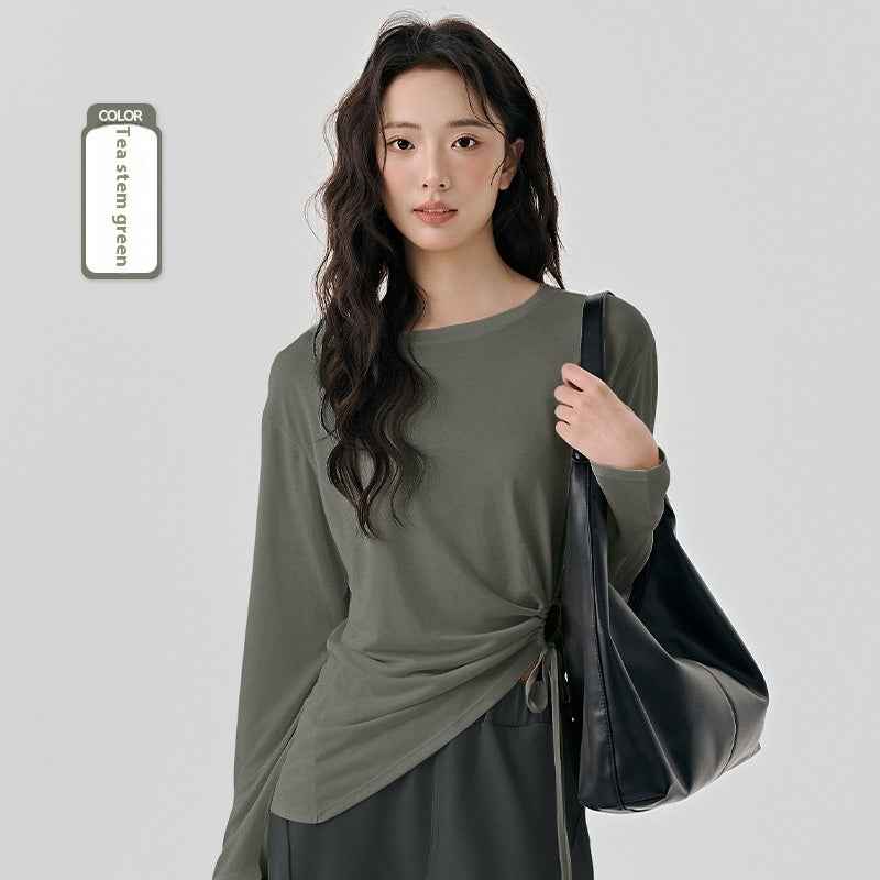 Modal Side Sexy Cutout Drawstring Loose Breathable Pilates Sports Blouse