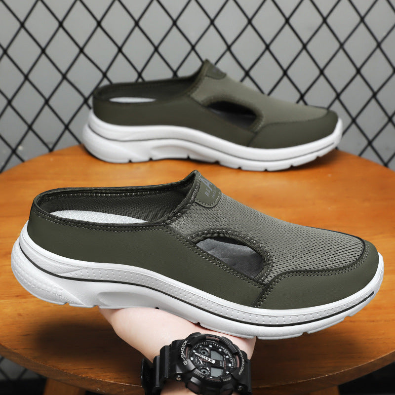 Men's Hollow-out Half Slippers Soft Bottom Comfortable Casual Shoes - D&A