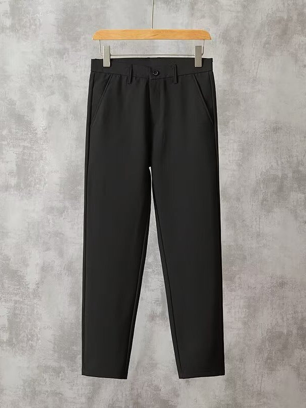 Comfort And Casual Men's Slim-fit Straight Trousers Black - D&A