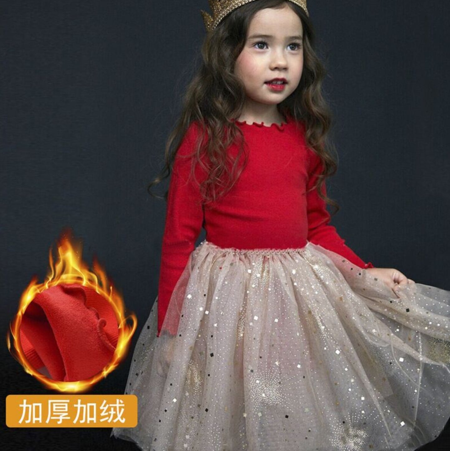 Christmas dress Red Clip Felt - D&A