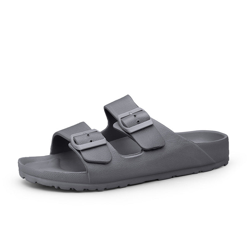 Men's Casual Soft Bottom Outdoor Boken Sandals Gray - D&A