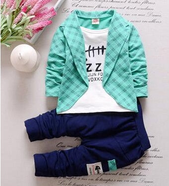 Toddler Baby Clothes Children Suit 0-3 Years Old Suit Pants Children's Sportswear Boys Girls Children's Clothing Brand Green B - D&A