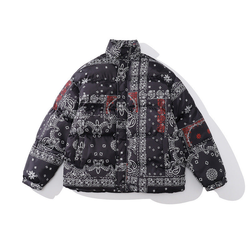Color-blocking Thick Bread Clothes Loose Cotton-padded Jackets For Men And Women K - D&A
