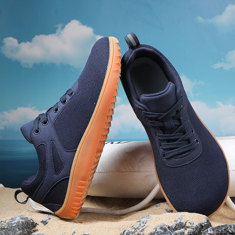 New Wide-toe Running Sports Soft Bottom Indoor Bare Feet Casual Shoes Flying Woven Breathable Mesh Shoes - D&A