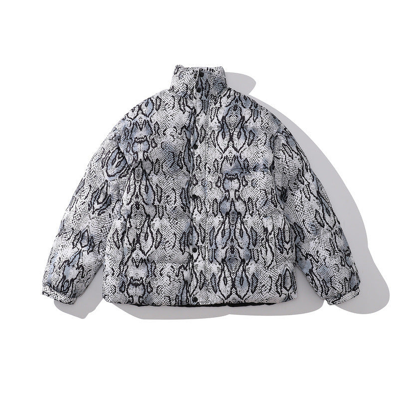 Color-blocking Thick Bread Clothes Loose Cotton-padded Jackets For Men And Women C - D&A