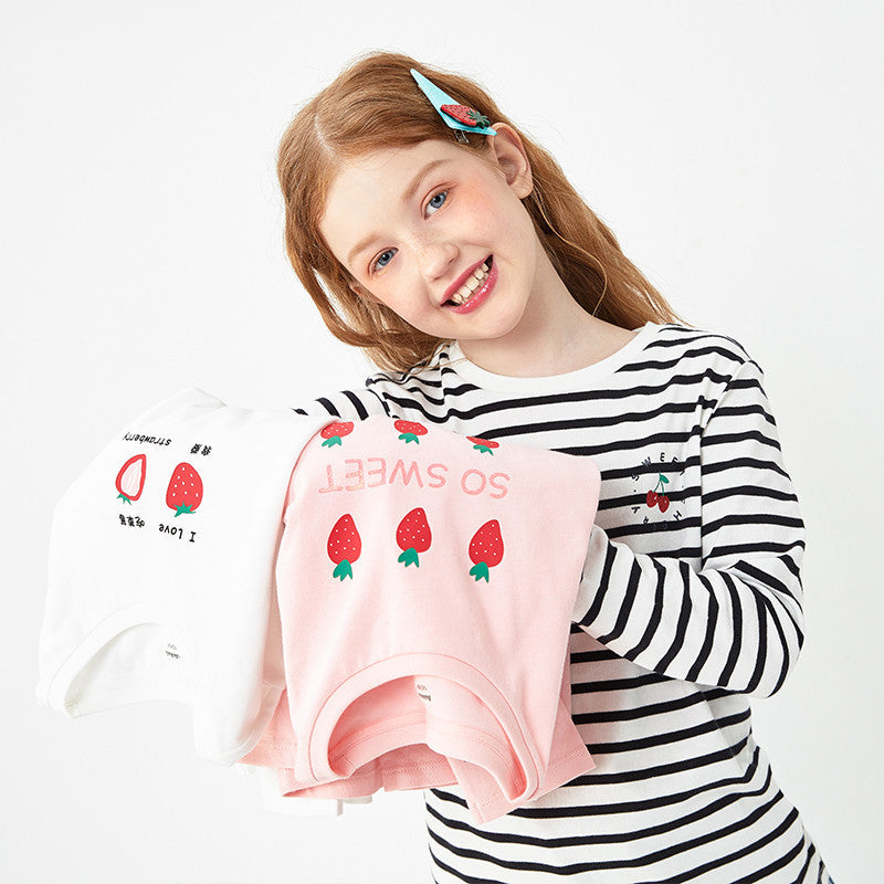 Children's Clothing Girls T-shirts Long-sleeved Girls Big Kids Sweet Cotton Bottoming Shirt - D&A