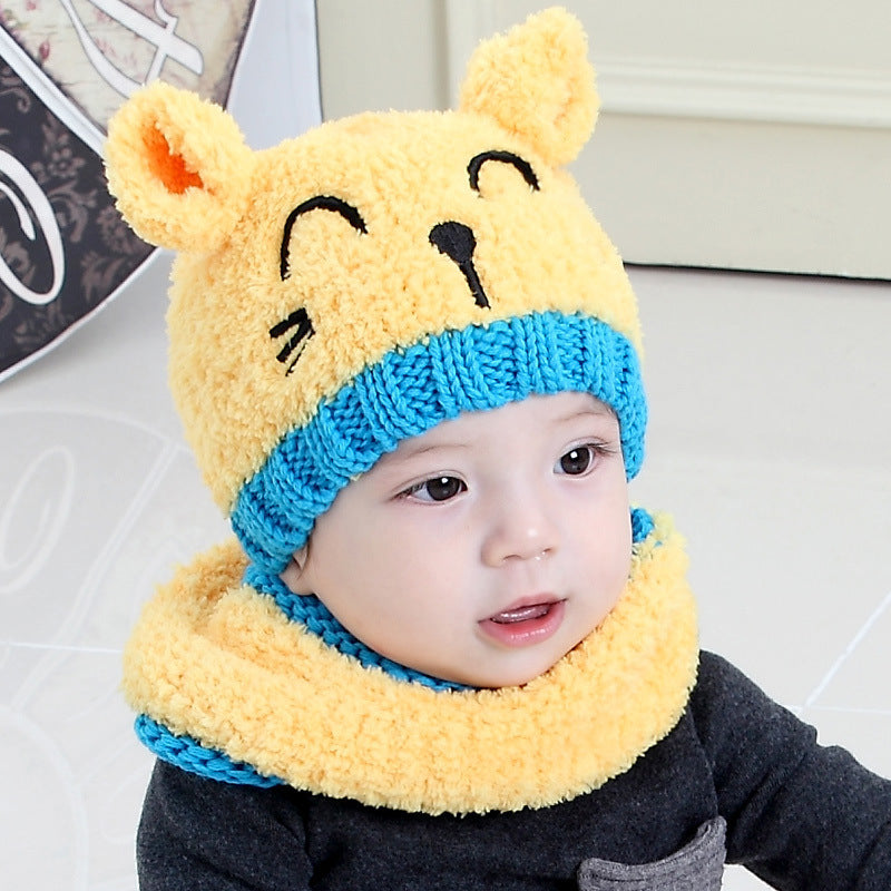 Wool scarf baby hat - D&A