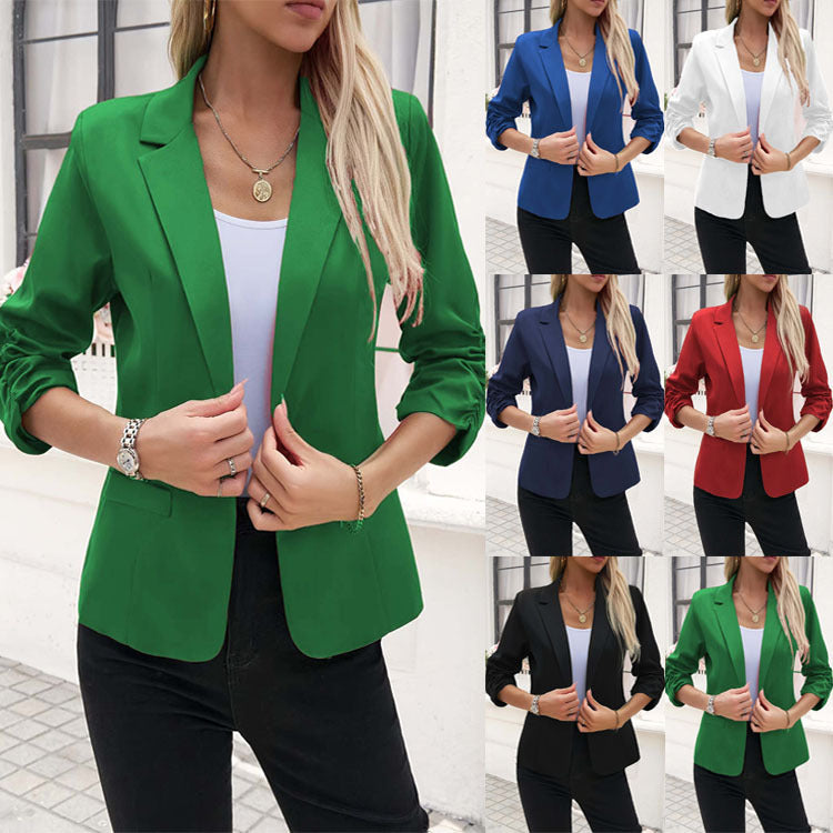 Women's Business Suit Jacket 34 Sleeve Business Casual Jacket - D&A