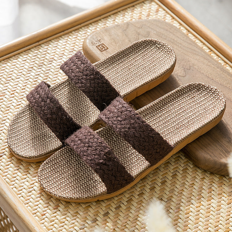 Women's Indoor Floor Platform Non-slip Flip-flops Household Slippers Coffee Bar - D&A