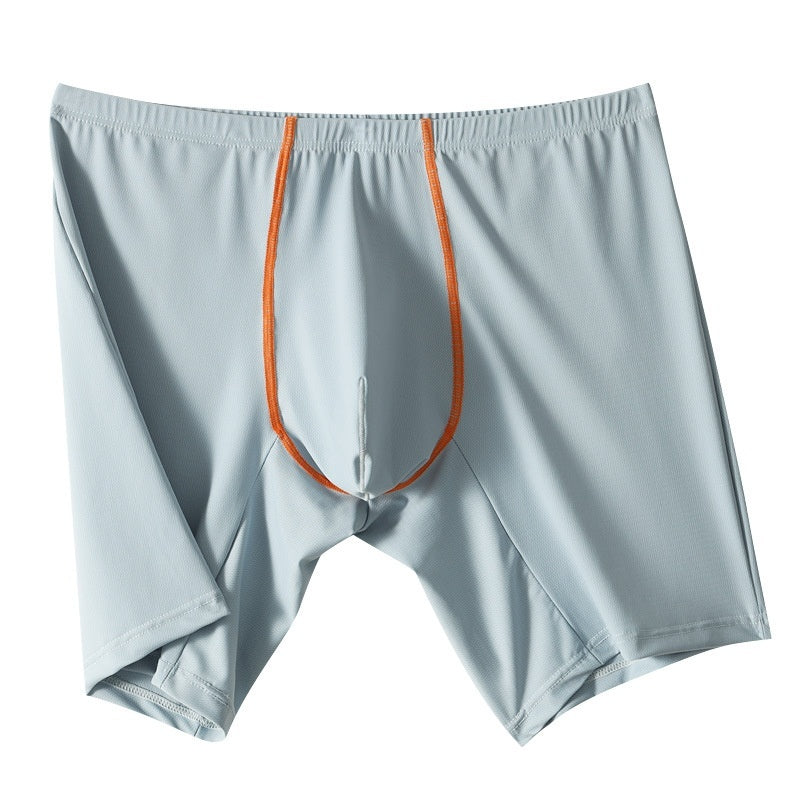 Lengthened Underwear Ice Silk Sexy Men's Boxers Mid-waist U Convex Sexy Quick-drying - D&A