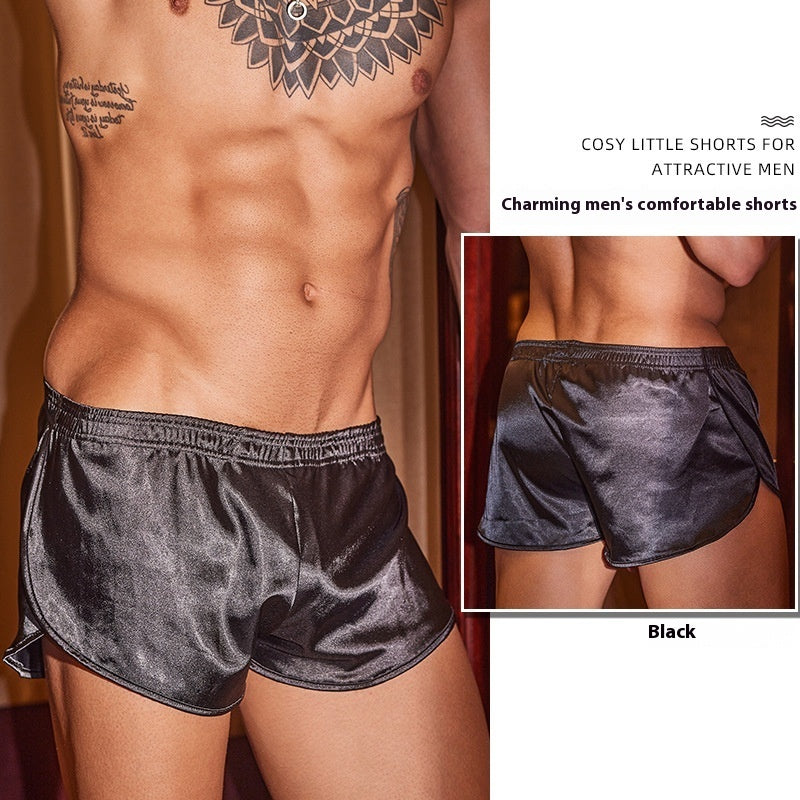 Men's Underwear Nude Feel Skin-friendly Not Tight Sexy Boxers Lightweight Breathable Smooth Black Free Size - D&A