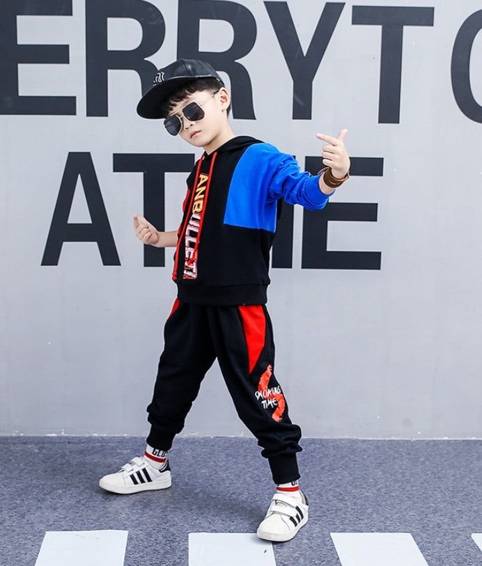 Boys spring suit new Korean children's clothing in the big boy boy long-sleeved sports two-piece suit tide clothes - D&A