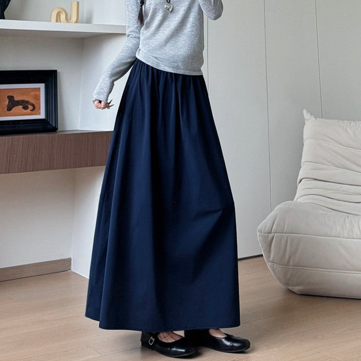 Summer High Quality Stitching Skirt Women Navy Blue - D&A