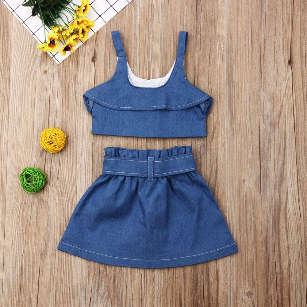 Children's clothing girls suspender skirt - D&A
