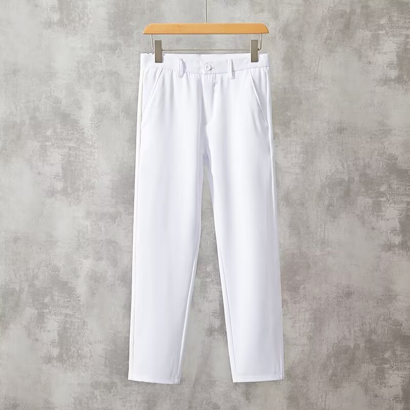 Comfort And Casual Men's Slim-fit Straight Trousers White - D&A