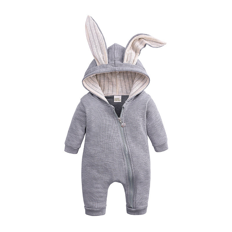 Rabbit Ears Baby Romper Light Grey - D&A